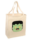 Cute Pixel Monster Large Grocery Tote Bag-Grocery Tote-TooLoud-Natural-Large-Davson Sales