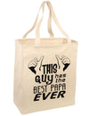 This Guy Has the Best Papa Ever Large Grocery Tote Bag-Grocery Tote-TooLoud-Natural-Large-Davson Sales