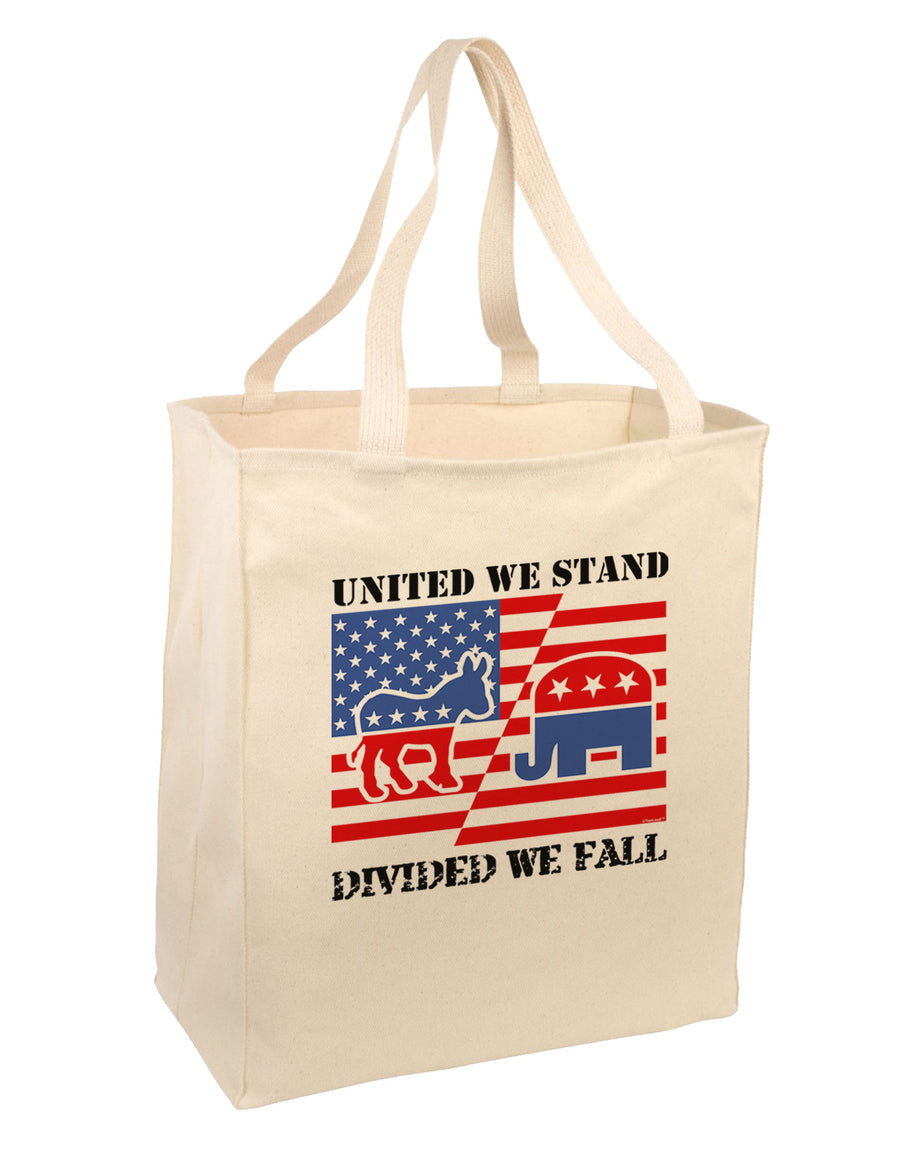 United We Stand Divided We Fall Large Grocery Tote Bag-Grocery Tote-TooLoud-Natural-Large-Davson Sales