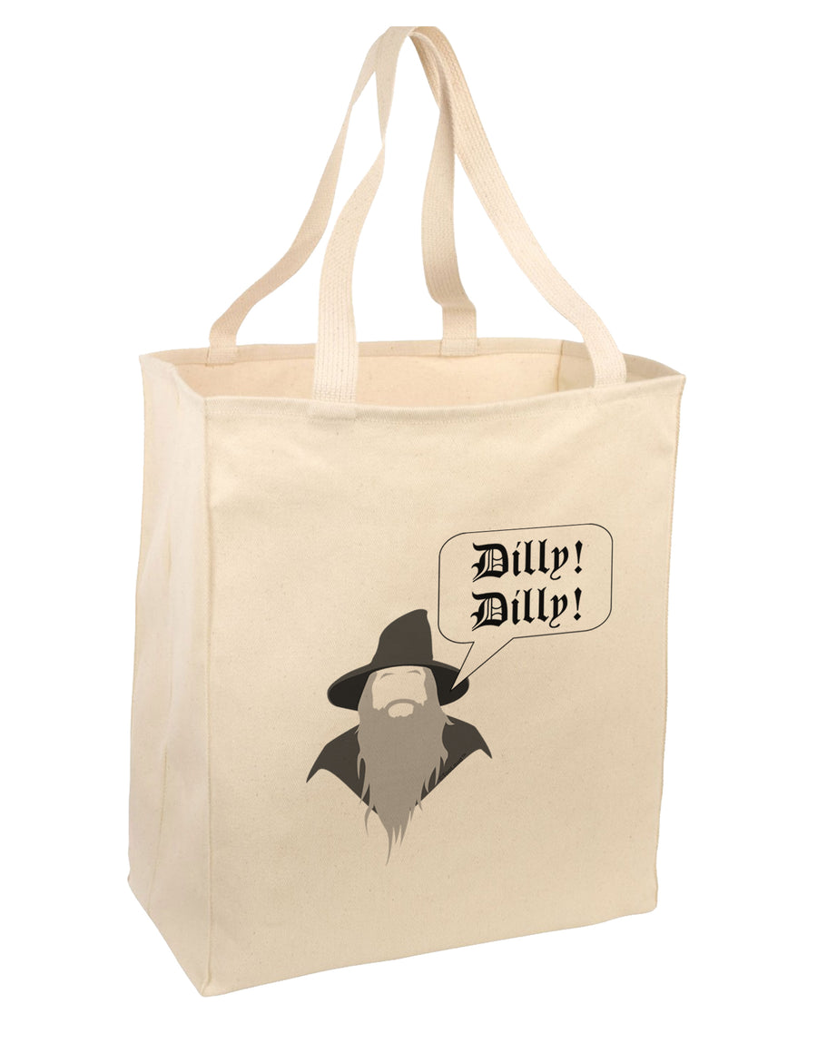 Wizard Dilly Dilly Large Grocery Tote Bag-Natural by TooLoud-Grocery Tote-TooLoud-Natural-Large-Davson Sales