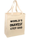 World's Okayest Step-Dad Large Grocery Tote Bag-Grocery Tote-TooLoud-Natural-Large-Davson Sales