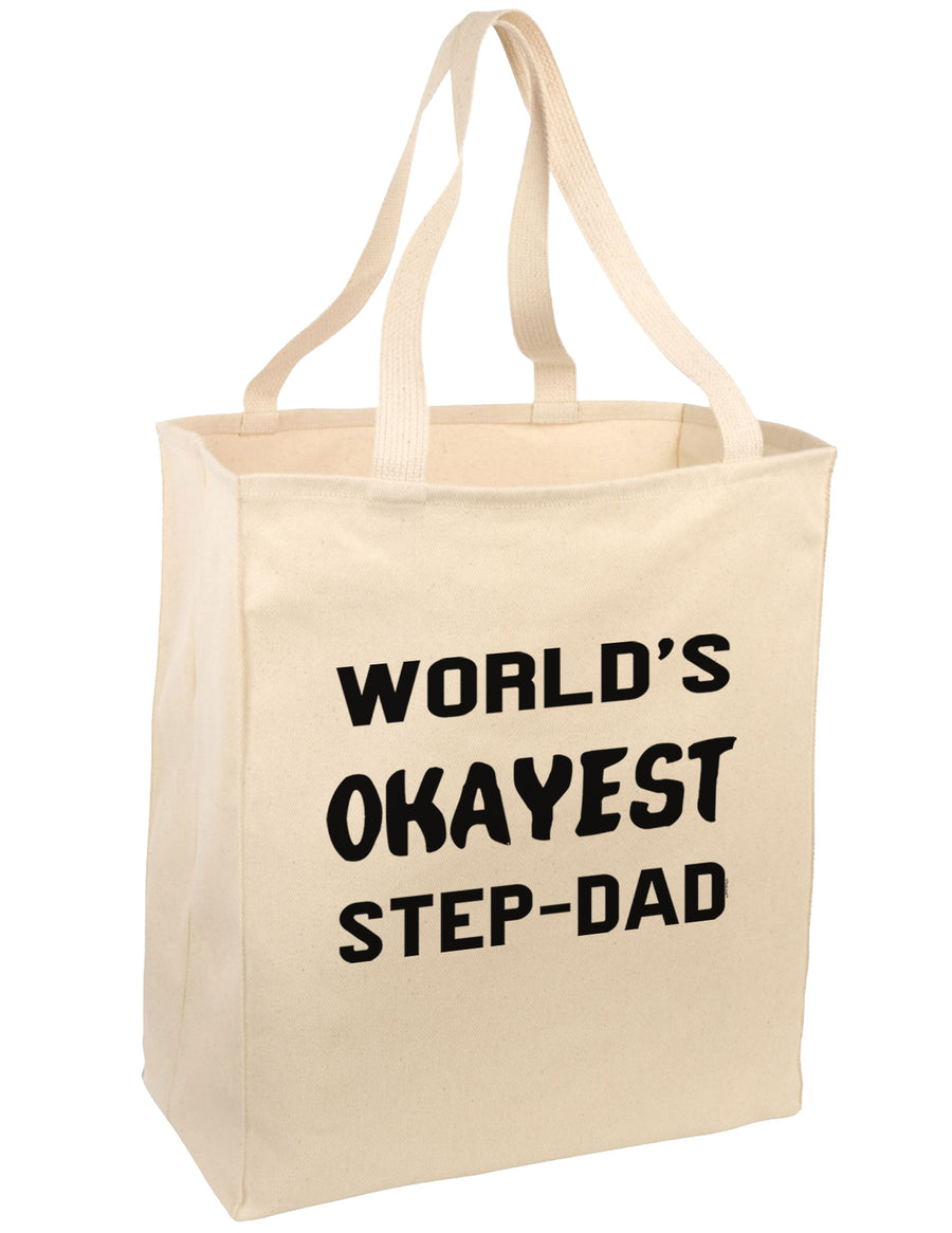 World's Okayest Step-Dad Large Grocery Tote Bag-Grocery Tote-TooLoud-Natural-Large-Davson Sales