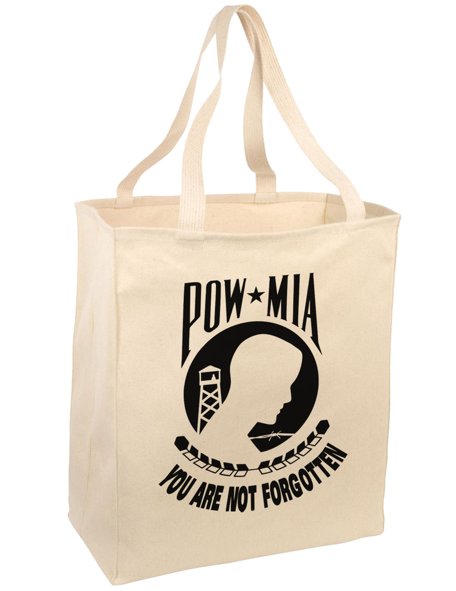 POW MIA Not Forgotten Large Grocery Tote Bag-Grocery Tote-TooLoud-Natural-Large-Davson Sales