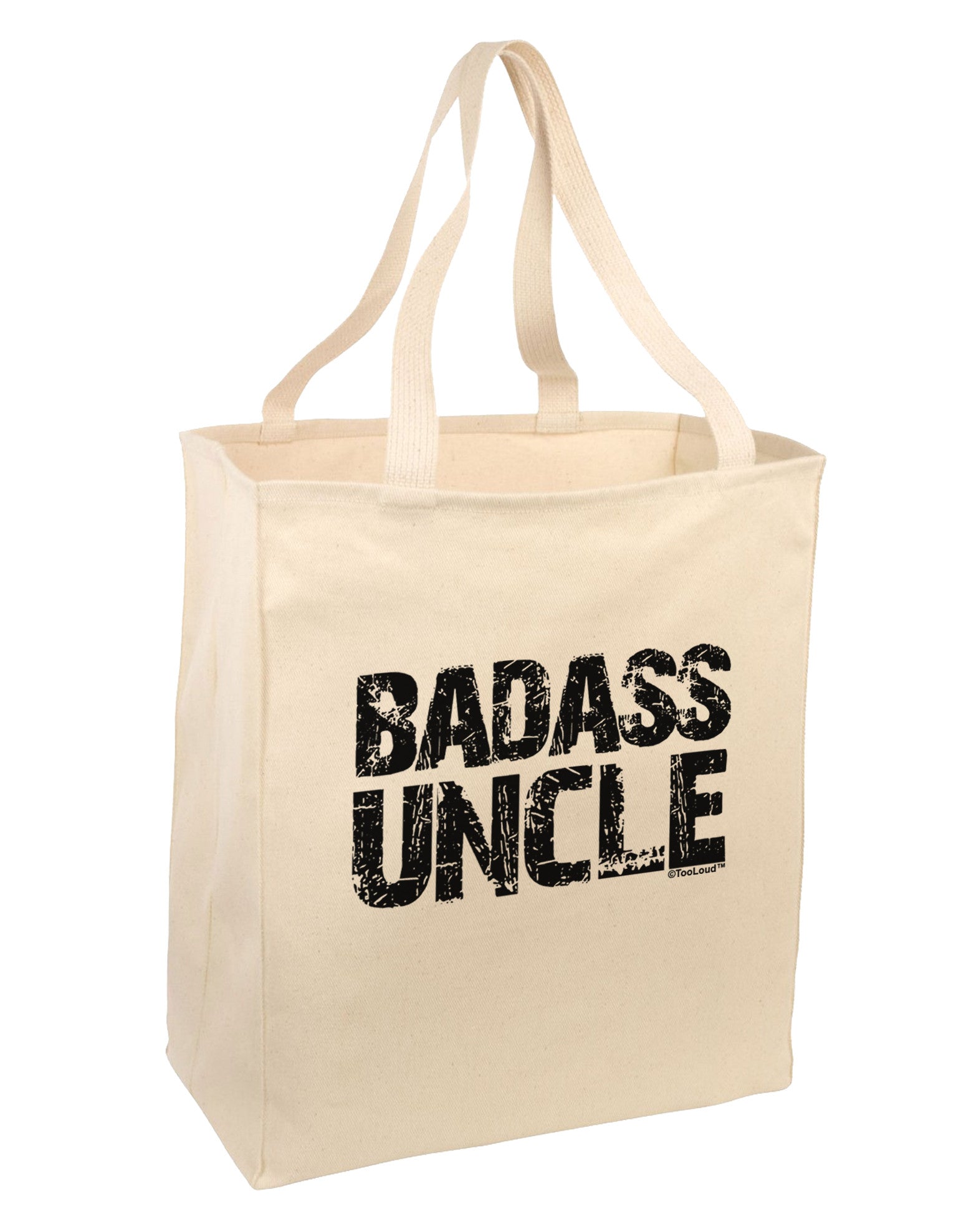 Badass Uncle Large Grocery Tote Bag by TooLoud-Grocery Tote-TooLoud-Natural-Large-Davson Sales