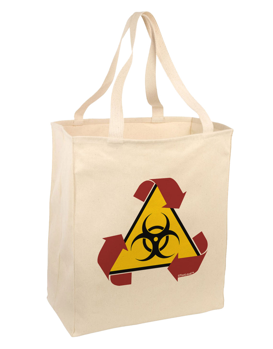 Recycle Biohazard Sign Large Grocery Tote Bag by TooLoud-Grocery Tote-TooLoud-Natural-Large-Davson Sales