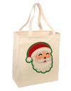 Cute Santa Claus Face Faux Applique Large Grocery Tote Bag-Grocery Tote-TooLoud-Natural-Large-Davson Sales