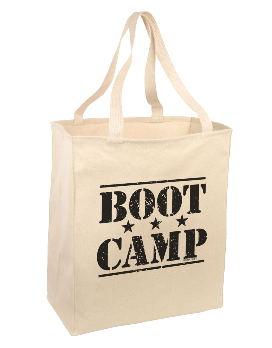 Bootcamp Large distressed Text Large Grocery Tote Bag-Grocery Tote-TooLoud-Natural-Large-Davson Sales