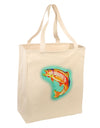 Rainbow Trout WaterColor Large Grocery Tote Bag-Grocery Tote-TooLoud-Natural-Large-Davson Sales