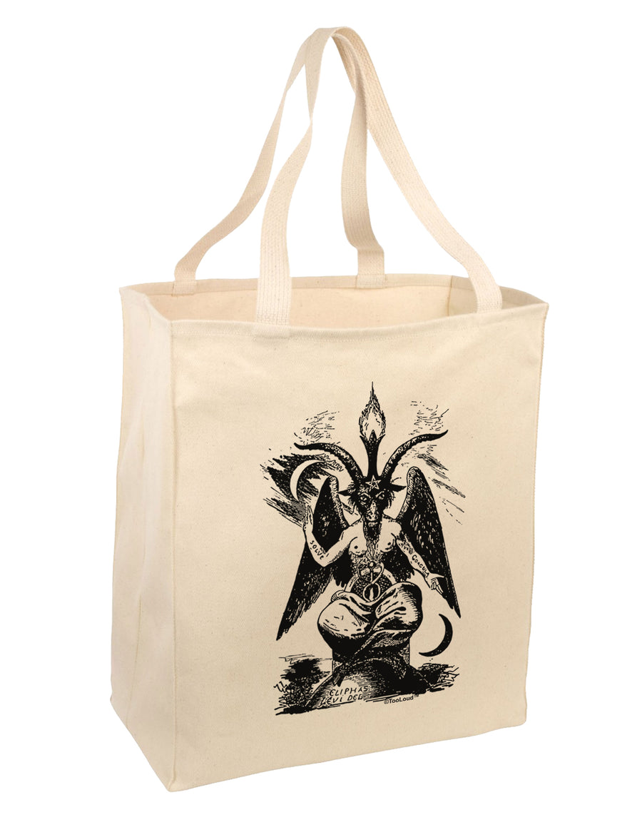 Baphomet Illustration Large Grocery Tote Bag by TooLoud-TooLoud-Natural-Davson Sales