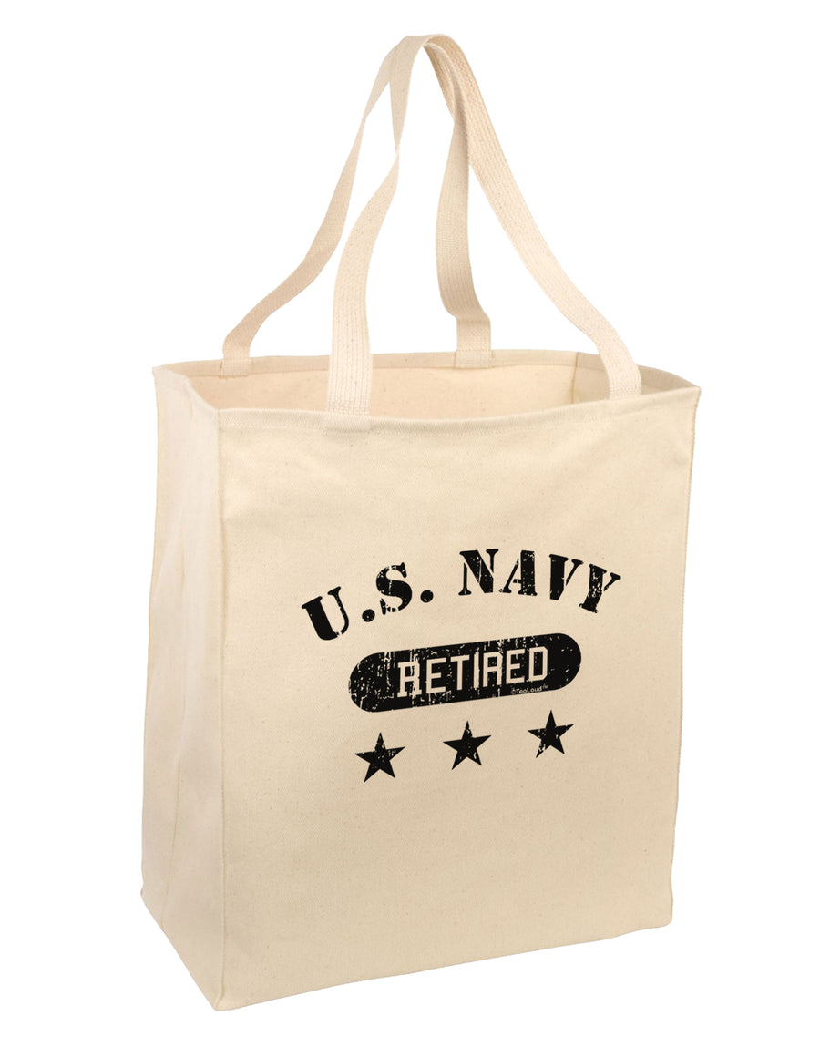 Retired Navy Large Grocery Tote Bag by TooLoud-Grocery Tote-TooLoud-Natural-Large-Davson Sales