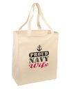 Proud Navy Wife Large Grocery Tote Bag-Grocery Tote-TooLoud-Natural-Large-Davson Sales