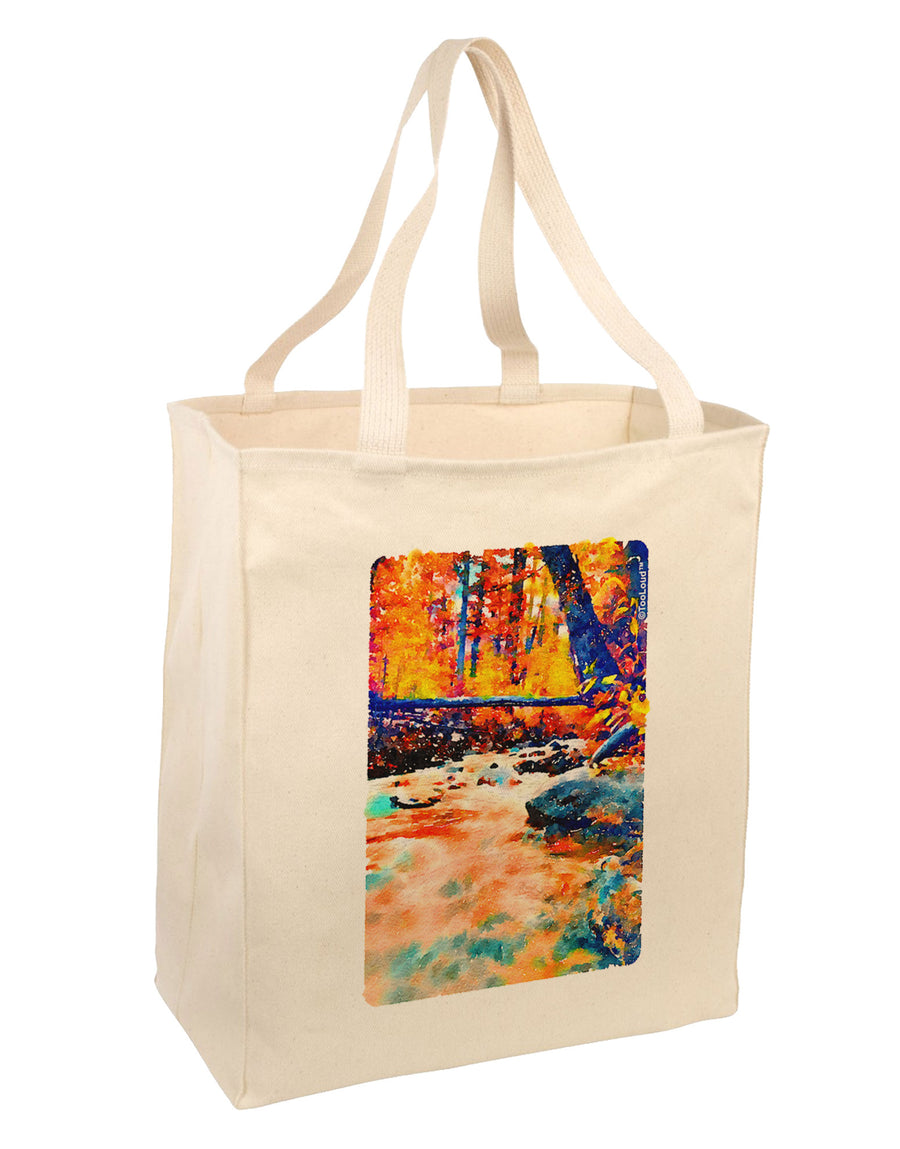 Mt Shavano Colorado Watercolor Large Grocery Tote Bag-Grocery Tote-TooLoud-Natural-Large-Davson Sales