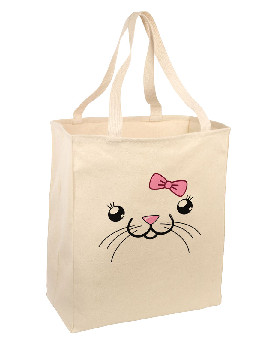 Kyu-T Face - Tinya Cute Girl Mouse Large Grocery Tote Bag-Grocery Tote-TooLoud-Natural-Large-Davson Sales