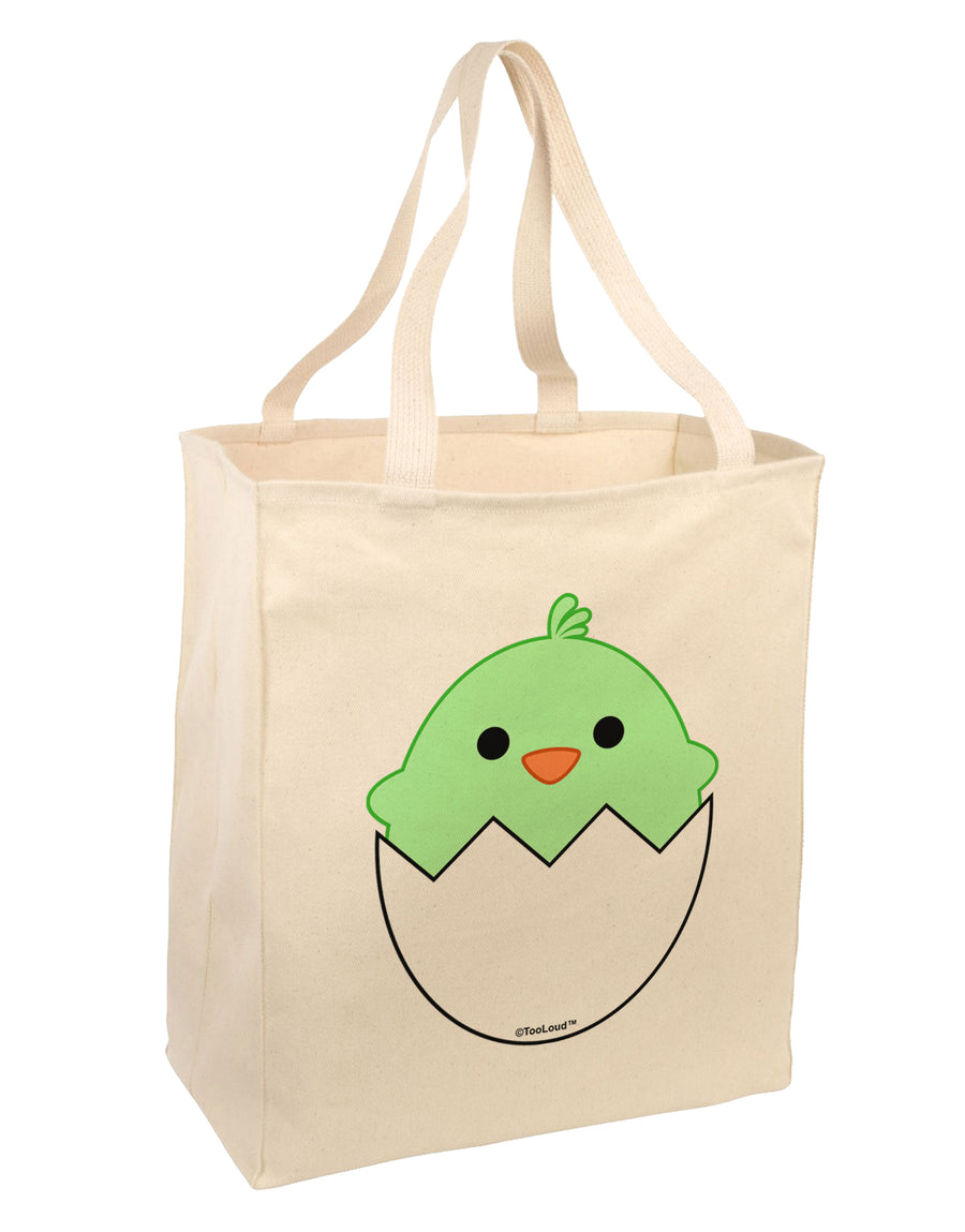 Cute Hatching Chick - Green Large Grocery Tote Bag by TooLoud-Grocery Tote-TooLoud-Natural-Large-Davson Sales