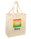 iBlaze Logo - Marijuana Leaf Large Grocery Tote Bag-Grocery Tote-TooLoud-Natural-Large-Davson Sales