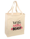 TooLoud Wife Mom Beast Large Grocery Tote Bag-Natural-Grocery Tote-TooLoud-Natural-Large-Davson Sales