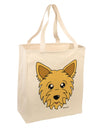 Cute Yorkshire Terrier Yorkie Dog Large Grocery Tote Bag by TooLoud-Grocery Tote-TooLoud-Natural-Large-Davson Sales