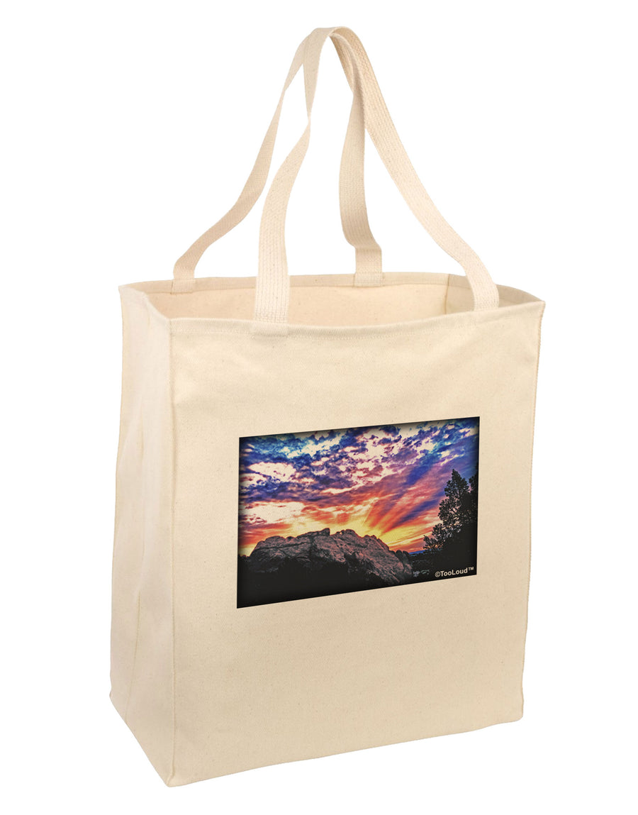 Colorado Rainbow Sunset Large Grocery Tote Bag-Grocery Tote-TooLoud-Natural-Large-Davson Sales