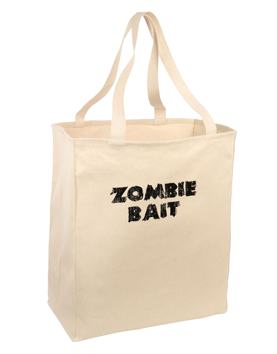 Zombie Bait - Funny - Halloween Large Grocery Tote Bag-Grocery Tote-TooLoud-Natural-Large-Davson Sales