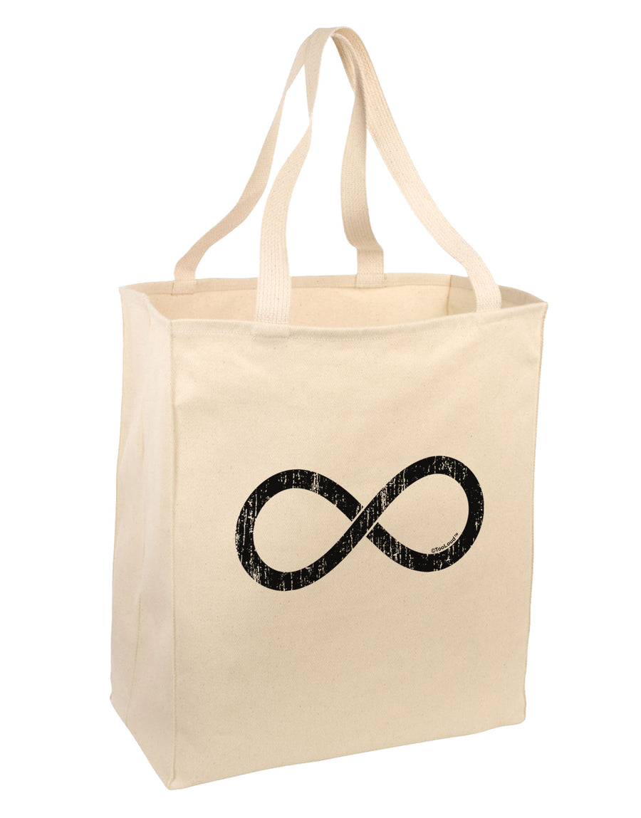 Distressed Infinity Large Grocery Tote Bag-Natural-Grocery Tote-TooLoud-Natural-Large-Davson Sales