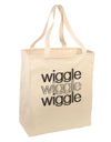 Wiggle Wiggle Wiggle - Text Large Grocery Tote Bag-Grocery Tote-TooLoud-Natural-Large-Davson Sales