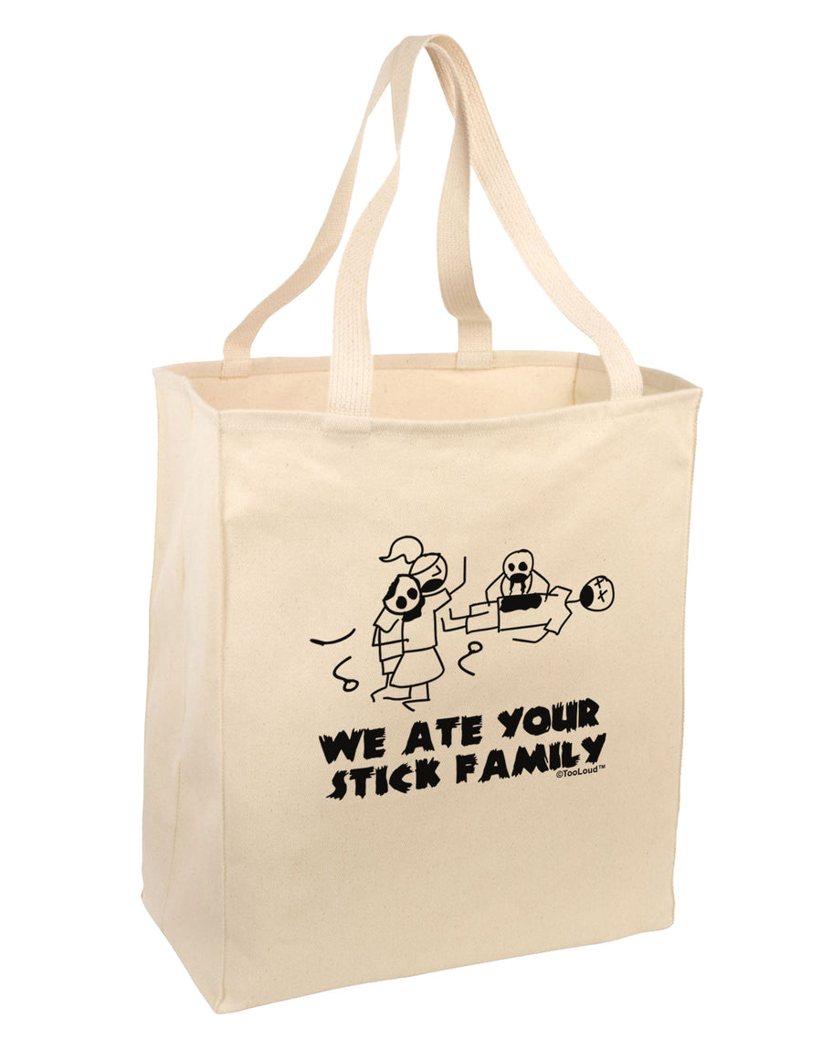 We Ate Your Stick Family - Funny Large Grocery Tote Bag by TooLoud-Grocery Tote-TooLoud-Natural-Large-Davson Sales