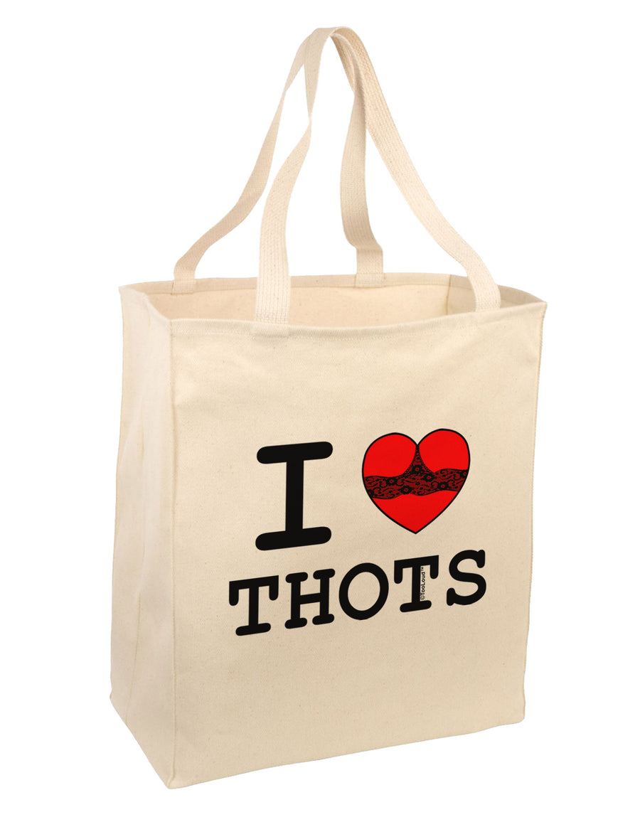 I Love Heart THOTS Large Grocery Tote Bag-Grocery Tote-TooLoud-Natural-Large-Davson Sales