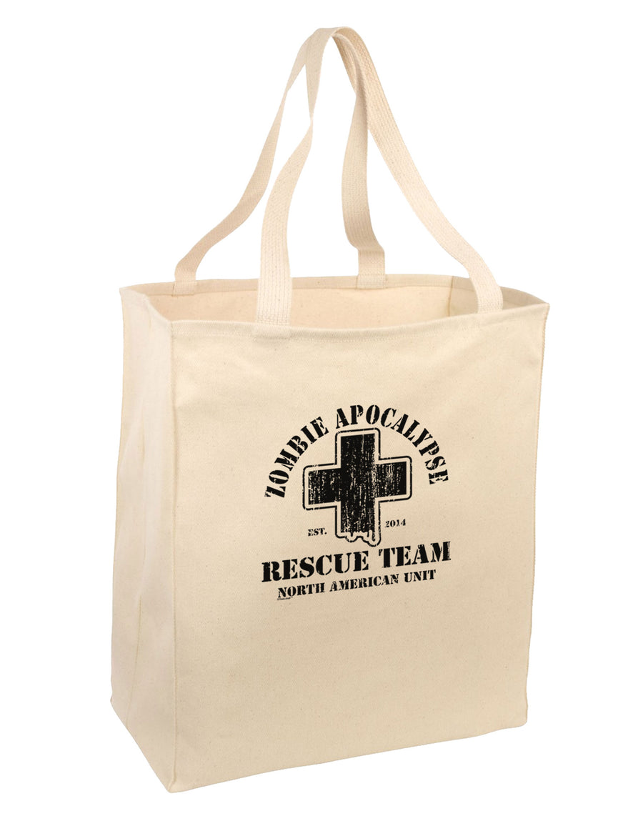 Zombie Apocalypse Rescue Team NA Unit Large Grocery Tote Bag-Grocery Tote-TooLoud-Natural-Large-Davson Sales