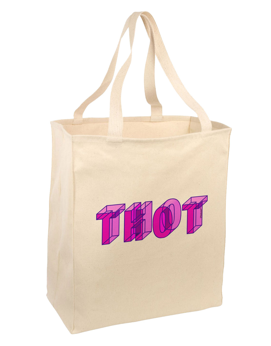 THOT Artistic Text Large Grocery Tote Bag-Grocery Tote-TooLoud-Natural-Large-Davson Sales