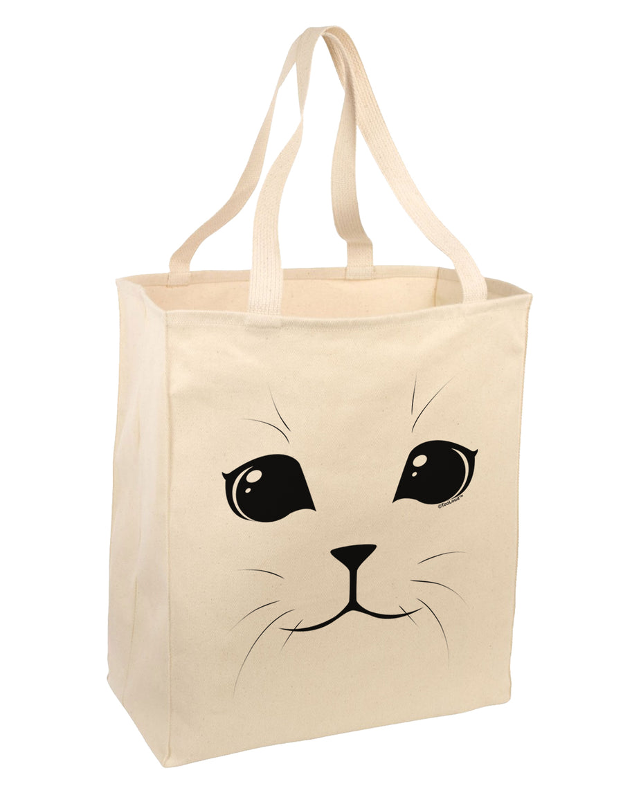 Cute Cat Face Large Grocery Tote Bag by TooLoud-Grocery Tote-TooLoud-Natural-Large-Davson Sales