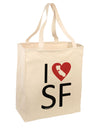 I Heart San Francisco Large Grocery Tote Bag-Natural-Grocery Tote-TooLoud-Natural-Large-Davson Sales