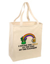 End Of The Rainbow Text Large Grocery Tote Bag-Grocery Tote-TooLoud-Natural-Large-Davson Sales