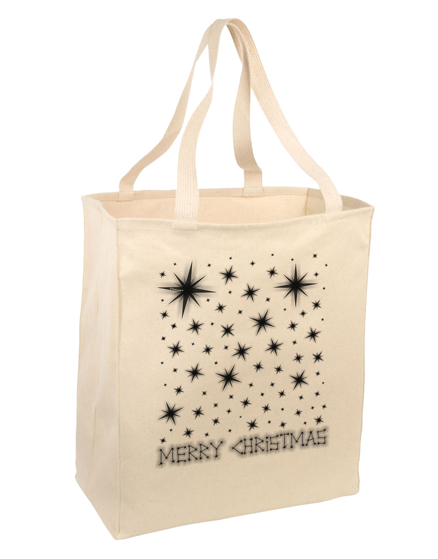 Merry Christmas Shining Night Stars Large Grocery Tote Bag-Grocery Tote-TooLoud-Natural-Large-Davson Sales