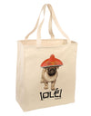 Pug Dog with Pink Sombrero - Ole Large Grocery Tote Bag by TooLoud-Grocery Tote-TooLoud-Natural-Large-Davson Sales