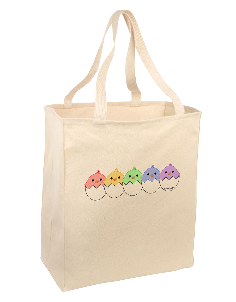 Cute Hatching Chicks Group #2 Large Grocery Tote Bag by TooLoud-Grocery Tote-TooLoud-Natural-Large-Davson Sales