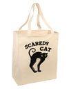 Cute Scaredy Cat Black Cat Halloween Large Grocery Tote Bag-Grocery Tote-TooLoud-Natural-Large-Davson Sales