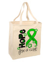 Hope for a Cure - Lime Green Ribbon Lyme Disease - Flowers Large Grocery Tote Bag-Grocery Tote-TooLoud-Natural-Large-Davson Sales