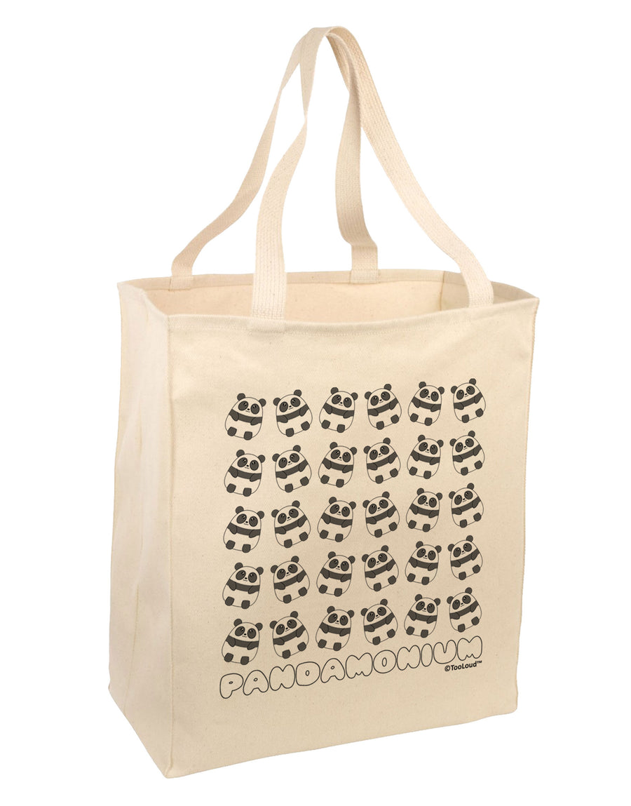 Pandamonium Pandas Large Grocery Tote Bag by TooLoud-Grocery Tote-TooLoud-Natural-Large-Davson Sales