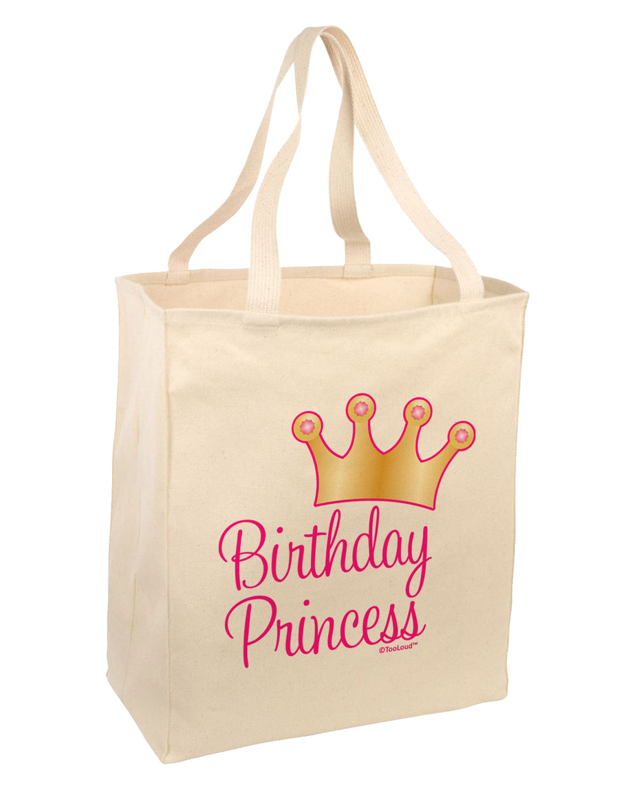 Birthday Princess - Tiara Large Grocery Tote Bag by TooLoud-Grocery Tote-TooLoud-Natural-Large-Davson Sales