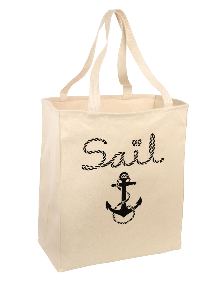 Sail Nautical Sailor Boating Large Grocery Tote Bag-Grocery Tote-TooLoud-Natural-Large-Davson Sales