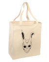 Scary Bunny Face White Distressed Large Grocery Tote Bag-Grocery Tote-TooLoud-Natural-Large-Davson Sales