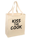 Kiss the Cook Grill Master 2 - Text Large Grocery Tote Bag by TooLoud-Grocery Tote-TooLoud-Natural-Large-Davson Sales