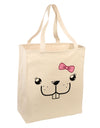 Kyu-T Face - Bucklette Cute Girl Beaver Large Grocery Tote Bag-Grocery Tote-TooLoud-Natural-Large-Davson Sales