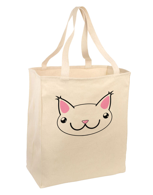Kyu-T Head - Day Kawa the Cute Critter Large Grocery Tote Bag-Grocery Tote-TooLoud-Natural-Large-Davson Sales