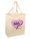 Meh Candy Heart Purple - Valentines Day Large Grocery Tote Bag by TooLoud-Grocery Tote-TooLoud-Natural-Large-Davson Sales