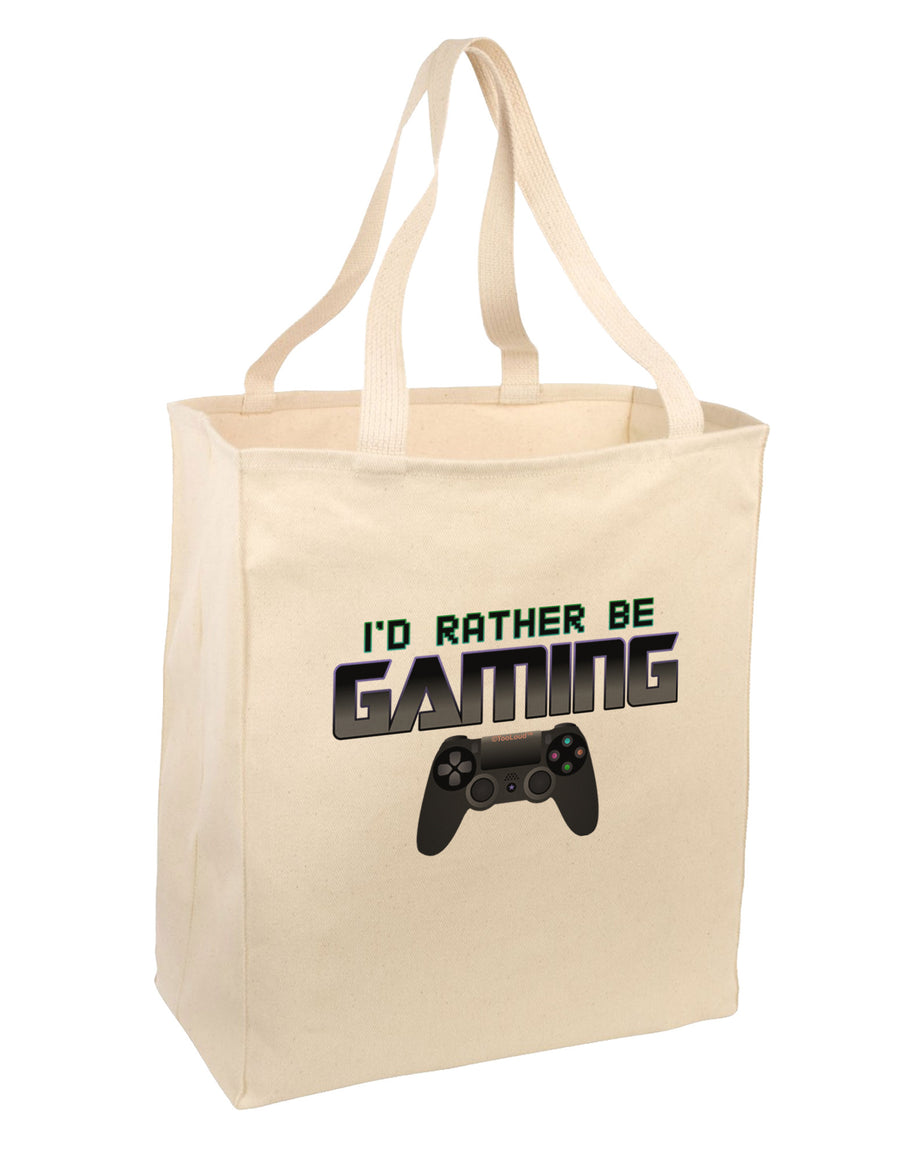 I'd Rather Be Gaming Large Grocery Tote Bag-Grocery Tote-TooLoud-Natural-Large-Davson Sales