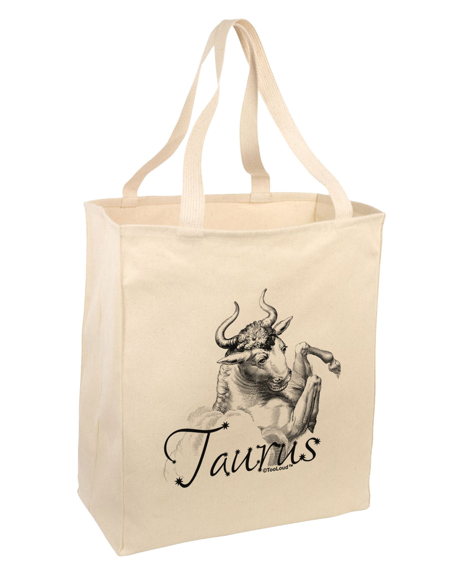 Taurus Illustration Large Grocery Tote Bag-Grocery Tote-TooLoud-Natural-Large-Davson Sales