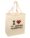 I Heart My Gamer Husband Large Grocery Tote Bag-Grocery Tote-TooLoud-Natural-Large-Davson Sales