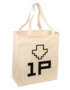 Player One Couples Design Large Grocery Tote Bag-Grocery Tote-TooLoud-Natural-Large-Davson Sales