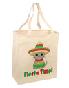 Fiesta Time - Cute Sombrero Cat Large Grocery Tote Bag by TooLoud-Grocery Tote-TooLoud-Natural-Large-Davson Sales